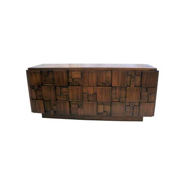 1960s BrutalistLane Mosaic Series Cubist 9 Drawer Dresser/Sideboard 