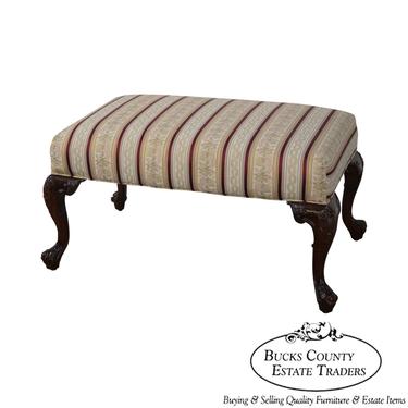 Quality Georgian Style Carved Mahogany Window Bench by Century 