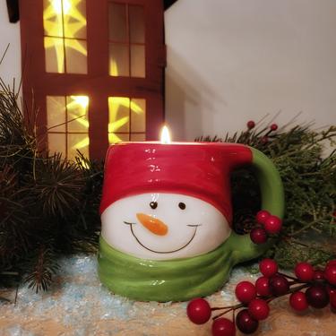 Ceramic Snowman Mug Candle- Choose Your Scent