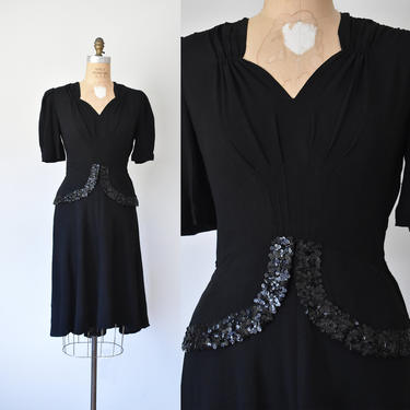 Rose Lounge 1940s dress, 40s sequin dress, rockabilly 1950s dress 