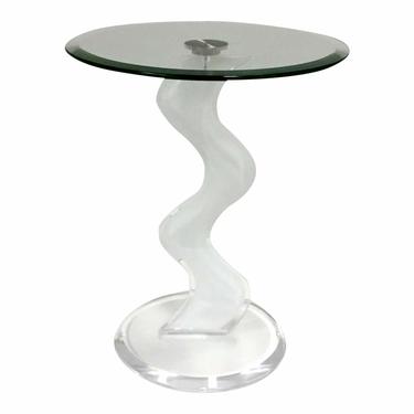 Modern Acrylic and Glass Side Table