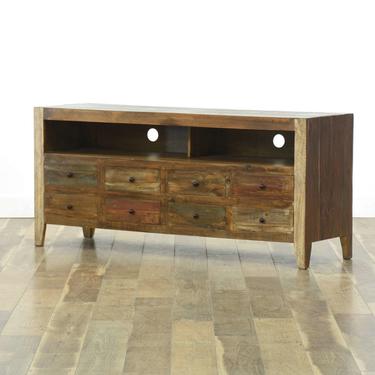 Ifd Rustic Reclaimed Finish Style Media Center Cabinet
