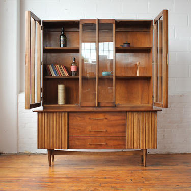 Mid Century Architectural Single Piece Cabinet and Credenza 