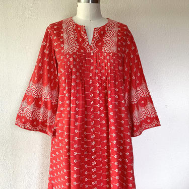 1960s Red Ramona Rull kaftan dress 