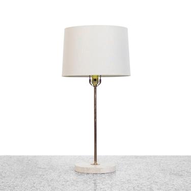 Vintage Travertine and Brass Table Lamp 