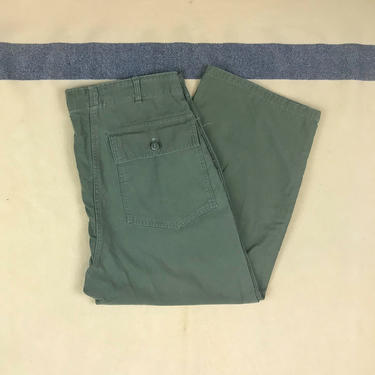 Size 38x24 1/2 Vintage 1960s US Army 4 Pocket Utility Baker Pants with Repairs 