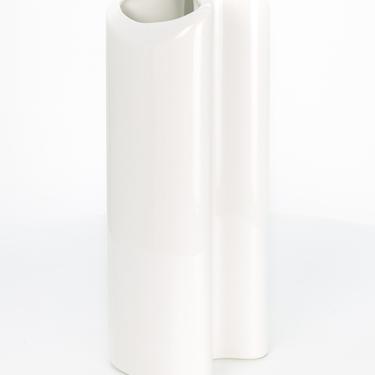 Dansk International Designs of the Philippines White Porcelain Mid Century Curved Vase - mcm 