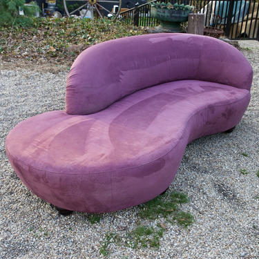 Biomorphic Curve Ultra Suede Sofa 