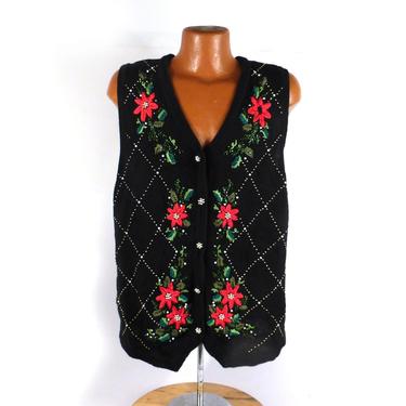Ugly Christmas Sweater Vintage Cardigan Vest Party Tacky Holiday 