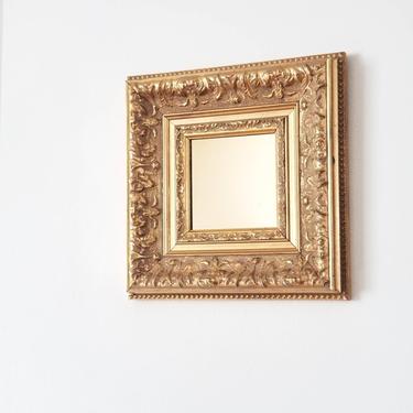 Vintage Regency Gold Mirror / Ornate Hallway Mirror / Gold Gilt Mirror / Grandmillennial Style Home Decor / Small Wood Frame Accent Mirror 