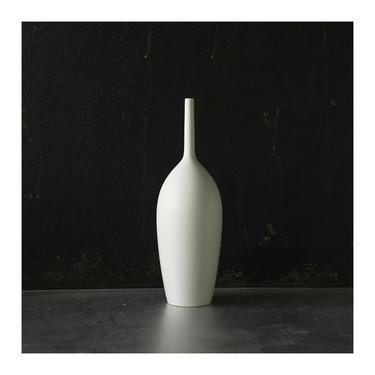 SHIPS NOW- Seconds Sale- one 10&quot; white matte stoneware bottle vase 