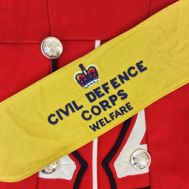 Vintage 1950s British United Kingdom Civil Defence Corps Welfare Armband 