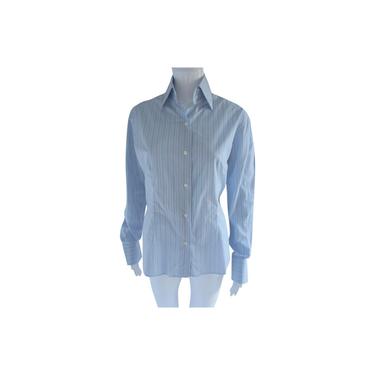 Domenico Vacca Blue Stripe Cotton Dress Shirt Button-down Top 