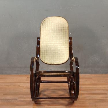 Mid Century Betwood &amp; Cane Thonet Style Rocking Chair – ONLINE ONLY