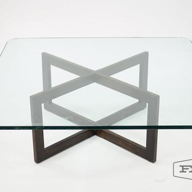 Large Glass Top Modernist Coffee Table