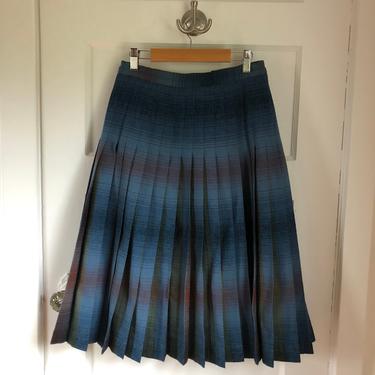 Pendleton 1970s Reversible Plaid Pleated Wool Skirt- size SM 
