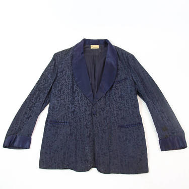 Stunning Vintage 1920s Smoking Jacket Blue Rayon Embroidered  Kennedy's 