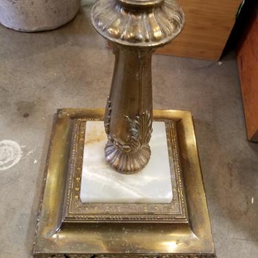 Vintage Brass and marble floor lamp