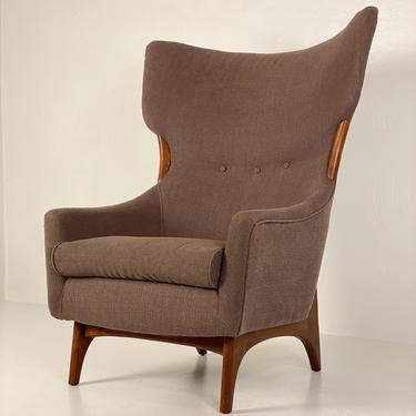 Mid Century High Wingback Lounge Chair, Circa 1960s - Please request a shipping quote before you purchase. 