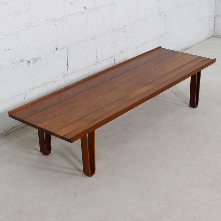 Edward Wormley Mid Century Modern Walnut Bench / Coffee Table