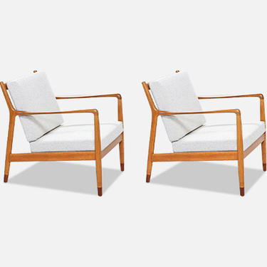 Folke Ohlsson Model USA-143 Oak Lounge Chairs for Dux 