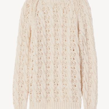 Nili Lotan Cable Stitch Sweater in Ivory
