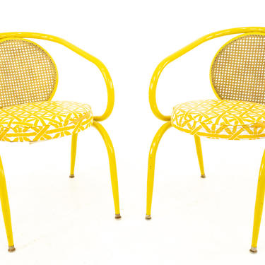 Howell Mid Century Yellow Chairs - Pair - mcm 