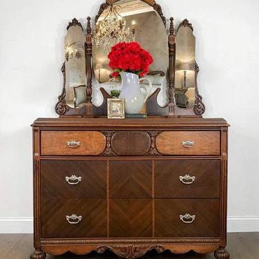 Stunning Antique Dresser with Tiara Mirror