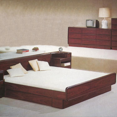 King Danish Modern Bedroom Set = Brazilian Rosewood Platform Bed + Nightstands + Dresser + Gentleman's Chest MCM 