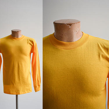 Vintage Longsleeve Yellow Blank Tshirt 