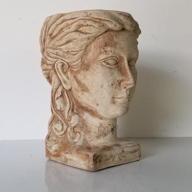 Mid-Century Sculptural Female Head Pottery Planter 