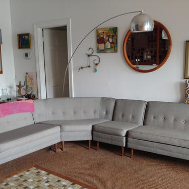 1950's Kroehler 4 Piece Modern Sectional Sofa Refurbished 