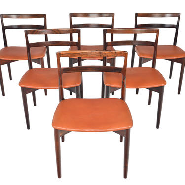 Set of Six Danish Mid Century Modern Harry Østergaard Model 61 Rosewood Dining Chairs 