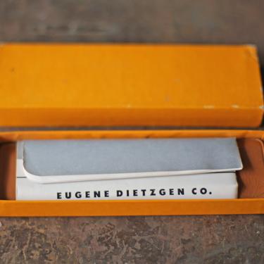 amazing vintage condition sliding ruler by Dietzgen Co., complete with the box, instructions, and leather case 