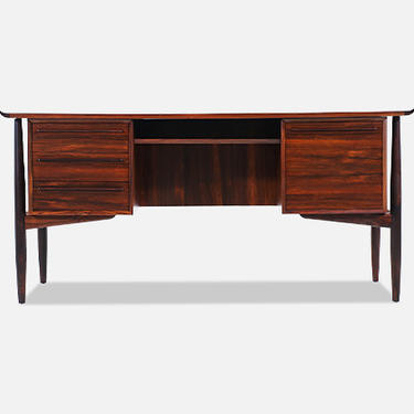 Svend A. Madsen Executive Rosewood Desk with Bookcase for H.P. Hansen
