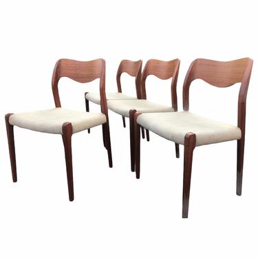 Free Shipping Within Continental US - Vintage Danish Mid Century Modern Teak Dining Chairs Newly Reupholstered 