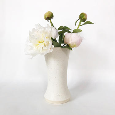 Pottery Vase - Pottery Gift, Anniversary Gift, Tall Cylinder Vase, Speckled Clay, Ceramic Vase, Tall Vase, Modern Ceramics, Flower Vase 