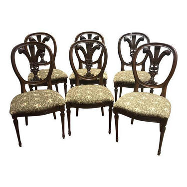 Vintage Carved Dining Chairs - Set of 6 