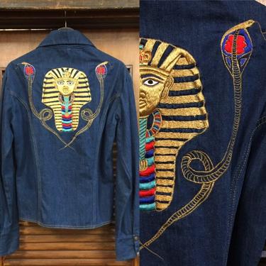 Vintage 1970’s “Antonio Guiseppe” King Tut Denim Jacket, Vintage Denim, Vintage Jacket, 1970’s Denim, Vintage Clothing 