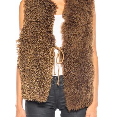 1970S  Brown Fur Shearling Vest 