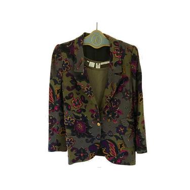 Ungaro Parallele Moss Green Jacket with Coordinating Silk Shell 