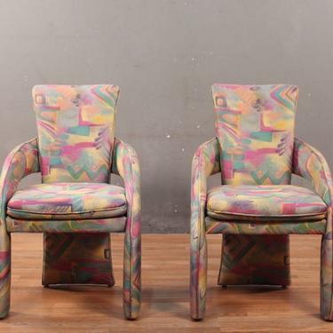 90s Geometric Rainbow Accent Chair