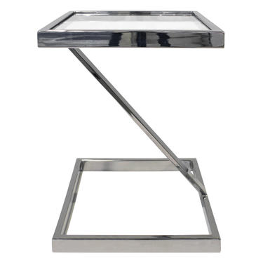 Brueton Cantilevered Side Table in Chrome and Glass 1970s