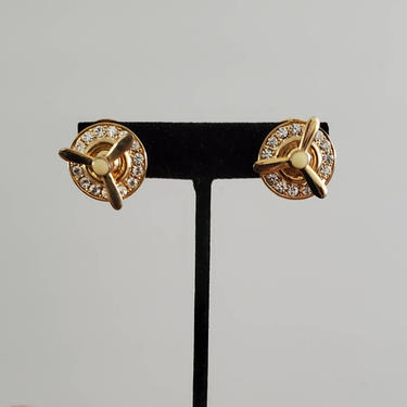 1980's Spinning Propeller Clip-on Earrings 80's Jewelry 80s Earrings 