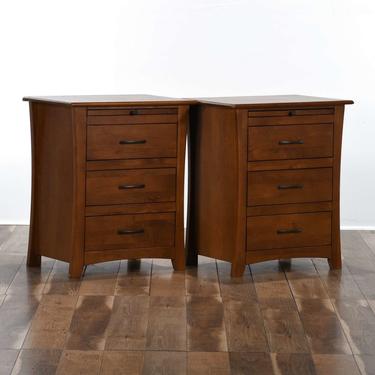 Pair Of A-America Contemporary Craftsman Nightstands
