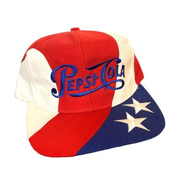 Vintage 90s Pepsi Cola American Flag Snapback Kati Supreme Hat 