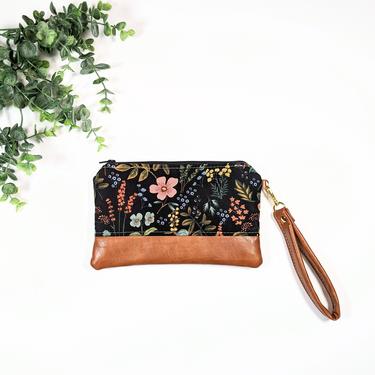 Rifle Paper Co Midnight Herb Garden Wristlet: Small Bag, Wristlet Clutch, Bridesmaid Gift, Phone Wristlet, Floral Bag 