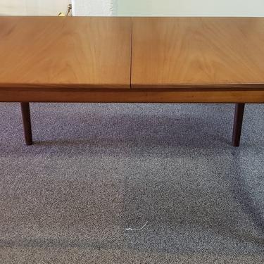 Item #W397 Mid Century Teak Double Butterfly Leaf Dining Table c.1960