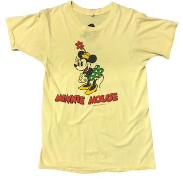 (L) Disney Minnie Mouse Yellow Single Stitch Tshirt 082521 ERF