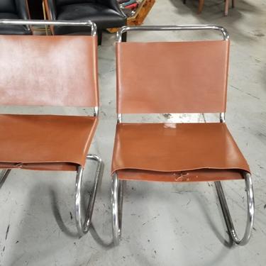 Vintage Mies van der Rohe "Cognac" Leather Cantilever Chairs